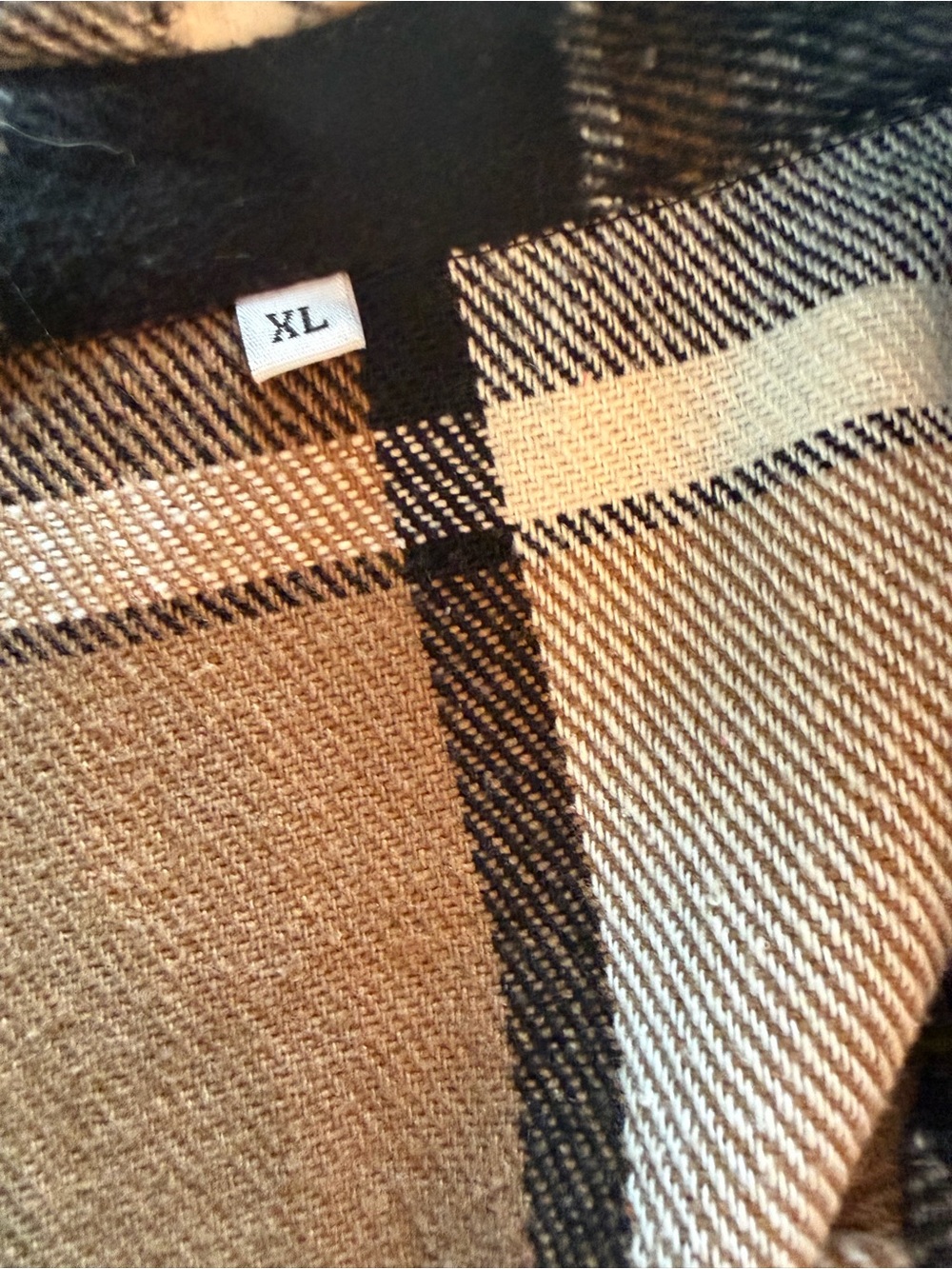 Plaid Button-Front Utility Jacket - Brown Plaid - Picture 3 of 3